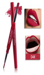 MISS ROSE 2 en 1 crayon à lèvres 8 couleurs rouge à lèvres beauté des lèvres maquillage imperméable couleur nue cosmétiques Lipliner stylo fête lèvres Stick4211526
