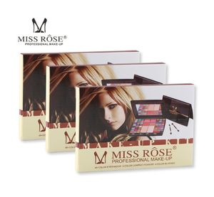 Miss Rose 48 kleuren Professionele Make-up Artist oogschaduw Palet Blusher Compact poeder Matte Glitter Met Borstel8362998