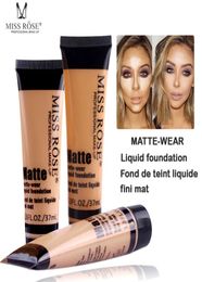 Miss Rose Brand Makeup Matte Wear Liquid Foundation Maquiagem 10 Colors Face Cream Base Foundation Fond de Teint Concealer 4008900
