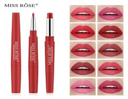 Miss Rose Double Head Matte étanche à lèvres à lèvres 10 couleurs pour l'option Multifinection de rotation automatique1457999