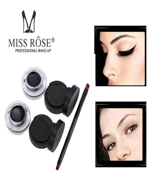 Miss Rose Eye Makeup Set Black Cake Eyeliner Gel Kajal 24 heures sur séjour à l'œil Doucteur doux et lisse1545059