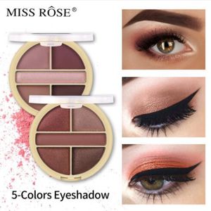 MISS ROSE Palette de fards à paupières 5 couleurs Matte Glitter Nude Eye Shadow Base Maquillage Cosmétique Nake Palettes d'ombres professionnelles