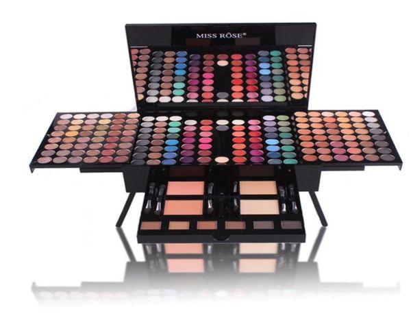 MISS ROSE Kits de paleta de sombra de ojos de maquillaje en forma de piano 180 colores juego completo de maquillaje mate brillo rubor en polvo Gift2013021