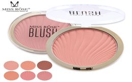 Miss Rose Professional 6 Colors Blush Contour Sombra Paleta de durazno Cara Mineral Pigmento Blusher Blush3252659