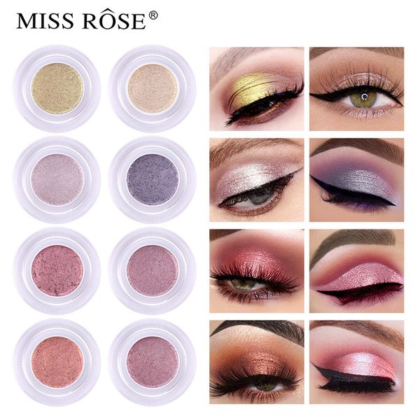 MISS ROSE Single Shimmer sombra de ojos brillo sombra de ojos pigmento en polvo impermeable Sombras de larga duración maquillaje de ojos