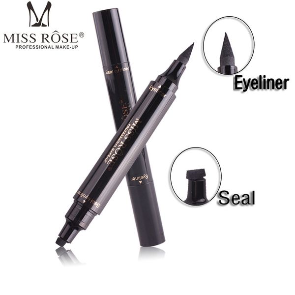 MISS ROSE Timbre Eyeliner Ailé Stylo Eye Liner Liquide Double Extrémité Imperméable Anti Taches Eyeliners Longue Durée Crayon Style Vamp