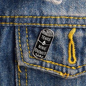 Miss Zoe Tears of Mine Enemies Black Cans Esmalte iconos Pins Insignia Botón pin para solapa Denim PU chaqueta Punk Dark Broches Regalo