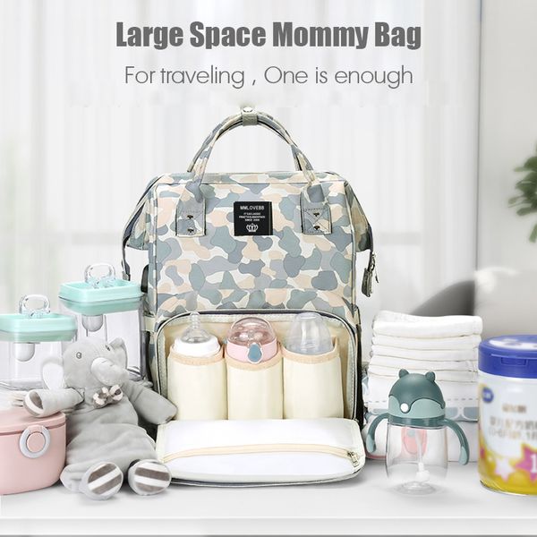 MissAbigale Moda Momia Maternidad Bolsa de pañales Marca Gran capacidad Bolsa de pañales para bebés Mochila de viaje Diseñador Bolsa de enfermería para mamá LJ201013