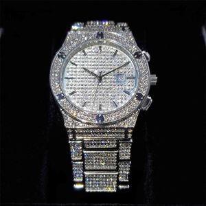 MISSFOX montre d'affaires Gentleman patron luxe rond hommes montre-bracelet riche glacé mode Blingbling Quartz Wacthes hommes Wedding233q