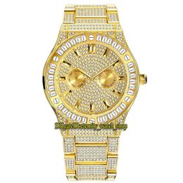 MISSFOX éternité V316 Hip hop Mode Hommes Montres CZ Diamant incrusté Cadran Mouvement À Quartz Hommes Montre Glacé Gros Diamants Lunette All274H