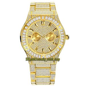 MISSFOX eternity V316 Hiphop Mode Heren Horloges CZ Diamond inlay Dial Quartz Heren Horloge Iced Out Grote Diamanten Bezel All303W