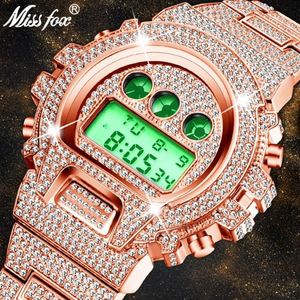 MISSFOX G Stijl Mannen Horloge 30M Waterdicht Horloge LED Rose Gouden Klok Horloge Mannelijke Xfcs Relogios Masculino2736