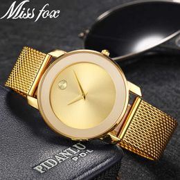 Reloj MISSFOX para mujer, marca superior, diseño clásico, estilo Simple a la moda, relojes de lujo para mujer, reloj de pulsera resistente al agua 210720