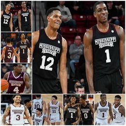 Mississippi State Basketball Jersey NCAA Stitched Jersey Qualquer Nome Número Homens Mulheres Juventude Bordado Andrew Taylor Isaac Stansbury Josh Hubbard Jaquan Scott