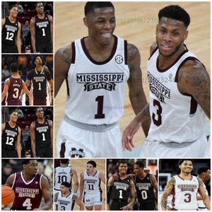 Mississippi State Basketball Jersey NCAA gestikte jersey Elk naamnummer Heren Dames Jeugd Geborduurd Trey Jackson III Isaac Stansbury Josh Hubbard Jaquan Scott