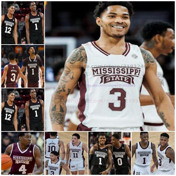 Mississippi State Basketball Jersey NCAA stitched jersey Any Name Number Men Women Youth Embroidered Tolu Smith Trey Fort Adrian Myers