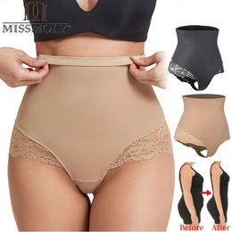 MISSMOLY dentelle Shapewear slips ventre contrôle sous-vêtements pour femmes taille haute bout à bout levage corps Shaper minceur façonnage culotte 240112