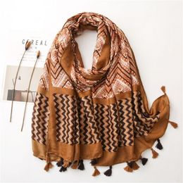 Missoni bufanda corrugada geométrica de algodón y lino Primavera Verano Otoño e Invierno chal largo para mujer bufanda de nicho 256d