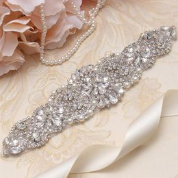 MissRDress perles ceinture de mariage strass ceinture robe de mariée ceintures argent cristal ceinture de mariée pour robe de mariée YS837268Y