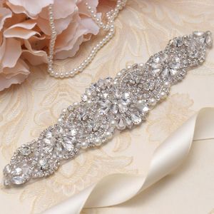 MissRDress perles ceinture de mariage strass ceinture robe de mariée ceintures argent cristal ceinture de mariée pour robe de mariée YS837282M