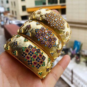 Missvikki 2021 Luxe Dubai Verklaring Gouden Oorbellen Bangle Ring Sieraden Sets voor Noble Women Oorbellen Bruids Bruiloft Sieraden Set H1022