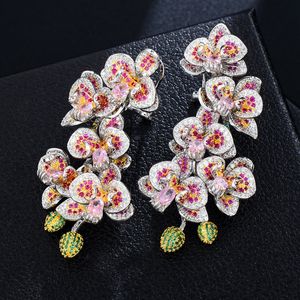 Missvikki luxe magnifique fleurs fleurs boucles d'oreilles pour les femmes mariée fête de mariage Occasion haut brillant bijoux Super romantique cadeau 240307