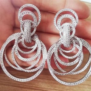 Missvikki luxe indien dubaï africain de nombreux cercles boucles d'oreilles pour femmes nobles bijoux de mariage de mariée complet clair boucles d'oreilles CZ 2102795