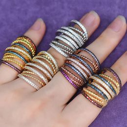 Missvikki Monaco Design Luxury Twist Stacks Anillos apilables para mujer Circón cúbico de boda Compromiso Dubai Naija Dedo nupcial 240312