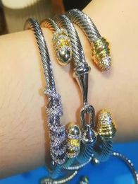 Brazalete apilable de diseño Original Missvikki para mujer, circón cúbico de boda nupcial, pulsera abierta de Dubái, joyería de fiesta 9608142