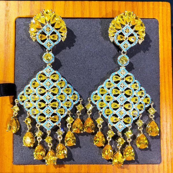 Missvikki Pendientes de gota magníficos de moda para mujer Circón cúbico de boda Pendientes nupciales de Dubai indio Joyería de disfraz Fiesta diaria 240307