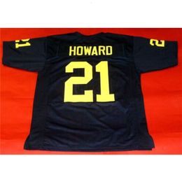 Mit Custom Hommes Jeunes femmes Vintage CUSTOM MICHIGAN WOLVERINES # 21 DESMOND HOWARD Maillot de football taille s-4XL ou personnalisé n'importe quel nom ou numéro de maillot