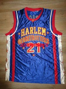 MIT gestikte Special K #21 Harlem Globetrotters Basketball Jersey Mens Borduurwerk Jersey Maat XS-6XL Aangepast Eventuele naam Number Basketball Jerseys