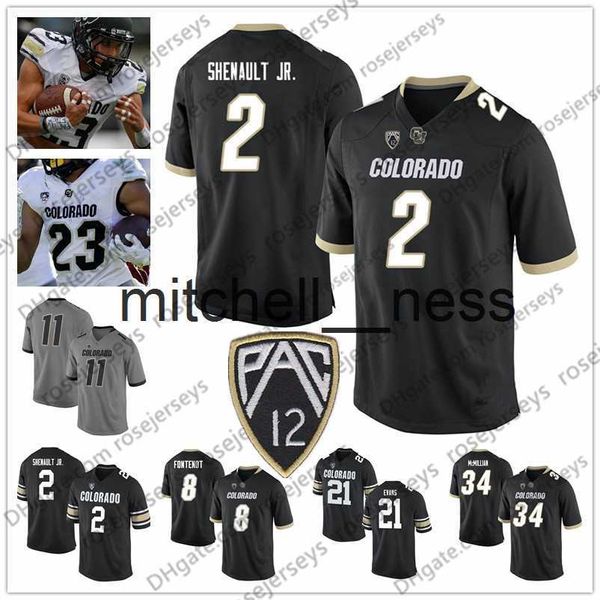 Mit8 2019 NCAA Colorado Buffaloes 7 Tyler Lytle 9 Jalen Harris 18 Tony Brown 14 Dimitri Stanley Maillot de football universitaire noir gris blanc