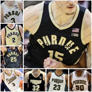 Mit8 Custom NCAA Purdue Boilermakers Basketball Jerseys 15 Zach Edey 3 Braden Smith 2 Fletcher Loyer 1 Caleb Furst Noir Blanc Or Gris Jersey pour Hommes Femmes Jeunes Enfants