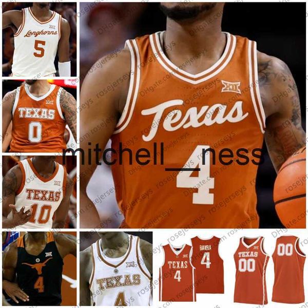 Mit8 Custom NCAA Texas Longhorns Baketball Jersey 1 Dylan Disu 2 Arterio Morris 23 Dillon Mitchell 30 Brock Cunningham pour Hommes Femmes Jeunes Enfants S-4XL