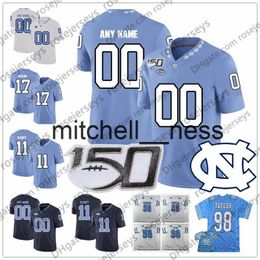 Mit8 Custom Caroline du Nord Tar Heels 2020 UNC Football # 2 Dyami Brown 7 Sam Howell Michael Carter Beau Corrales Hommes Jeunesse Kid Jersey 4XL