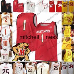 Mit8 Custom Terrapins Terps # 4 Ricky Lindo Jr. 5 Eric Ayala 10 Serrel Smith 11 Darryl Morsell 21 Makhi Mitchell Makhel Basketball Jersey 4XL