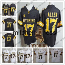 Mit8 NCAA Wyoming Cowboys #17 Josh Allen Brown White Jersey Coffee Cheap College Football Stitcehd No Name Men Youth Kid Women Adult S-3XL