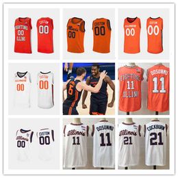 Mit88 College Custom Illinois Fighting Illini Basketball Jersey Demetri McCamey Deon Thomas Jame Augustine Malcolm Hill Dee Brown Kofi Cockburn Trent