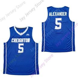 Mitch 2020 New NCAA College Creighton Bluejays Maillots 5 Ty-Shon Alexander Basketball Jersey Tous Cousus Taille Hommes Jeunesse Adulte