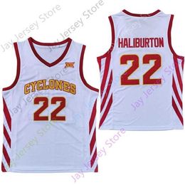 Mitch 2020 Nuevo NCAA College Iowa State Cyclones Jerseys 22 Haliburton Baloncesto Jersey Blanco Tamaño Adulto joven