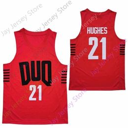 Mitch 2020 New NCAA DUQ Duquesne Dukes Jerseys College 21 Michael Hughes Basketball Jersey Rouge Taille Jeune Adulte