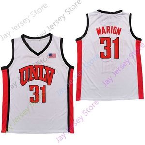 Mitch 2020 NIEUW NCAA UNLV Rebels Jerseys Shawn 31 Marion College Basketball Jersey Witte Size jeugd volwassene allemaal gestikt