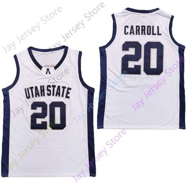 Mitch 2020 Nueva NCAA Utah Utes Jerseys 20 Carroll College Basketball Jersey Blanco Tamaño Juvenil Adulto Todo cosido