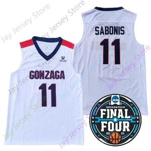 Mitch 2021 Final Four New NCAA College Gonzaga Jerseys 11 Sabonis Basketbal Jersey Maat Jeugd Volwassen Allemaal gestikt en geborduurd