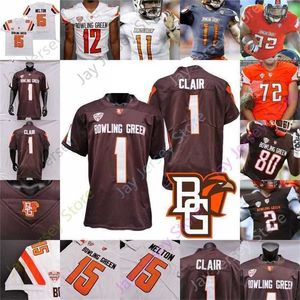 Mitch Custom 2020 Bowling Green BGSU voetbaljersey NCAA College 13 Grant Loy 12 Bryson Denley Quintin Morris Karl Brooks Scott Miller