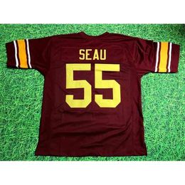 Mitch Custom Football Jersey Hommes Jeunes Femmes Vintage 55 JUNIOR SEAU USC TROJANS Rare High School Taille S-6XL ou n'importe quel nom et numéro de maillots