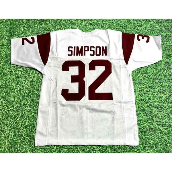 Mitch Custom Football Jersey Hommes Jeunes Femmes Vintage 32 OJ SIMPSON CUSTOM USC TROJANS Rare High School Taille S-6XL ou n'importe quel nom et numéro de maillots