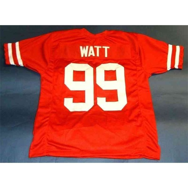 Mitch Custom Football Jersey Hommes Jeunes Femmes Vintage 99 JJ WATT CUSTOM WISCONSIN BADGERS Rare High School Taille S-6XL ou n'importe quel nom et numéro de maillots