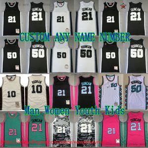 Personalizado S-6XL Clásico Retro 1995 All-Star Basketball 50 David Robinson Jersey Retro Tim 1998 All-Stars 21 Duncan Jerseys Deportes transpirables 10 Dennis Rodman Camisas